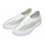 Pantofi dama casual din piele naturala cu perforatii - Ama Alb GSK7054A